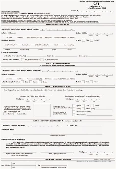 PhilHealth Claim Form .